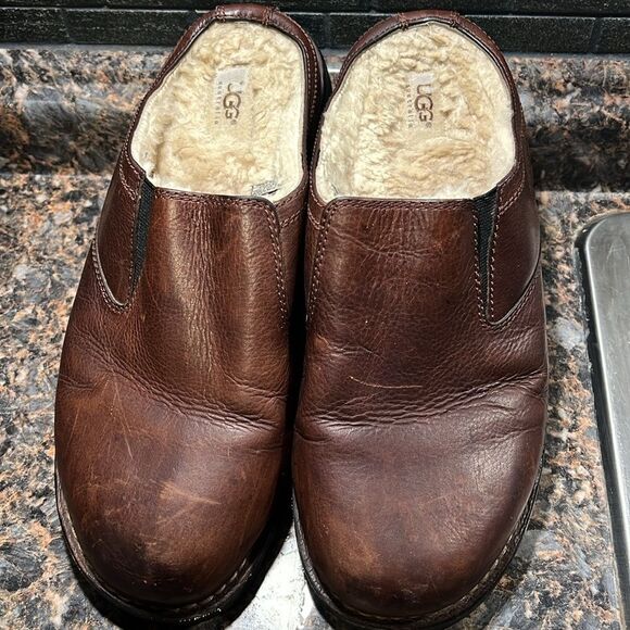 UGG men\'s slip on casual brown leather sheepskin size 12 style 5140 main image 10